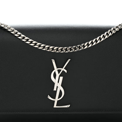 Saint Laurent Grain De Poudre Medium Classic Monogram Kate Satchel Black 9 of 14