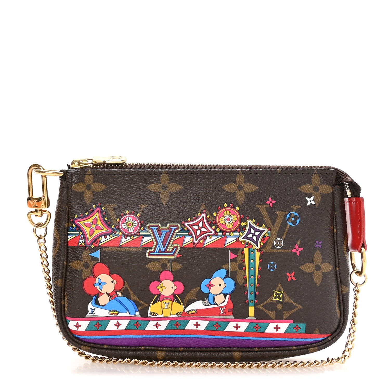 Louis Vuitton Monogram 2020 Christmas Animation Bumper Cars Mini Pochette Accessories Coquelicot 1 of 7