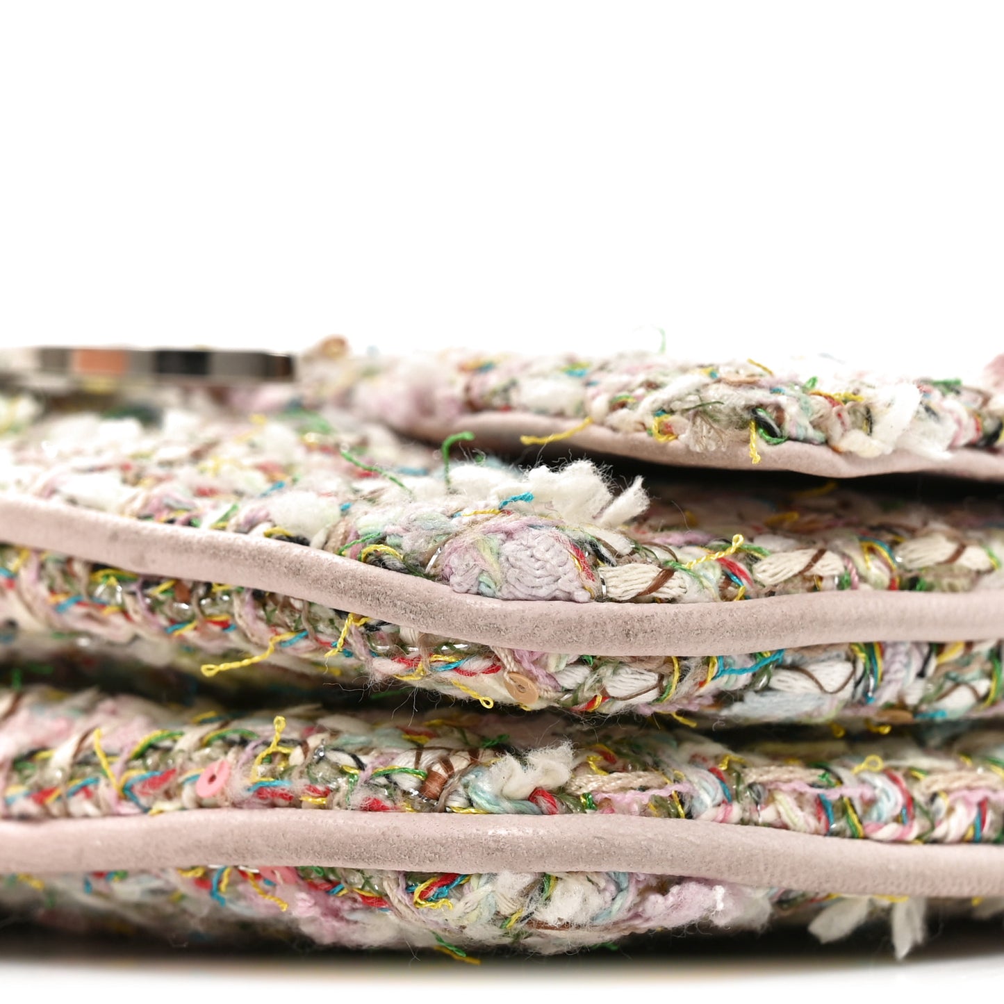 Tweed Diagonal CC Small Flap Pink Multicolor
