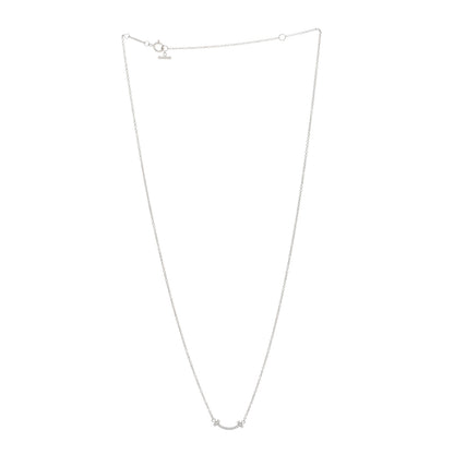 Tiffany 18K White Gold Diamond Mini T Smile Pendant Necklace 3 of 5