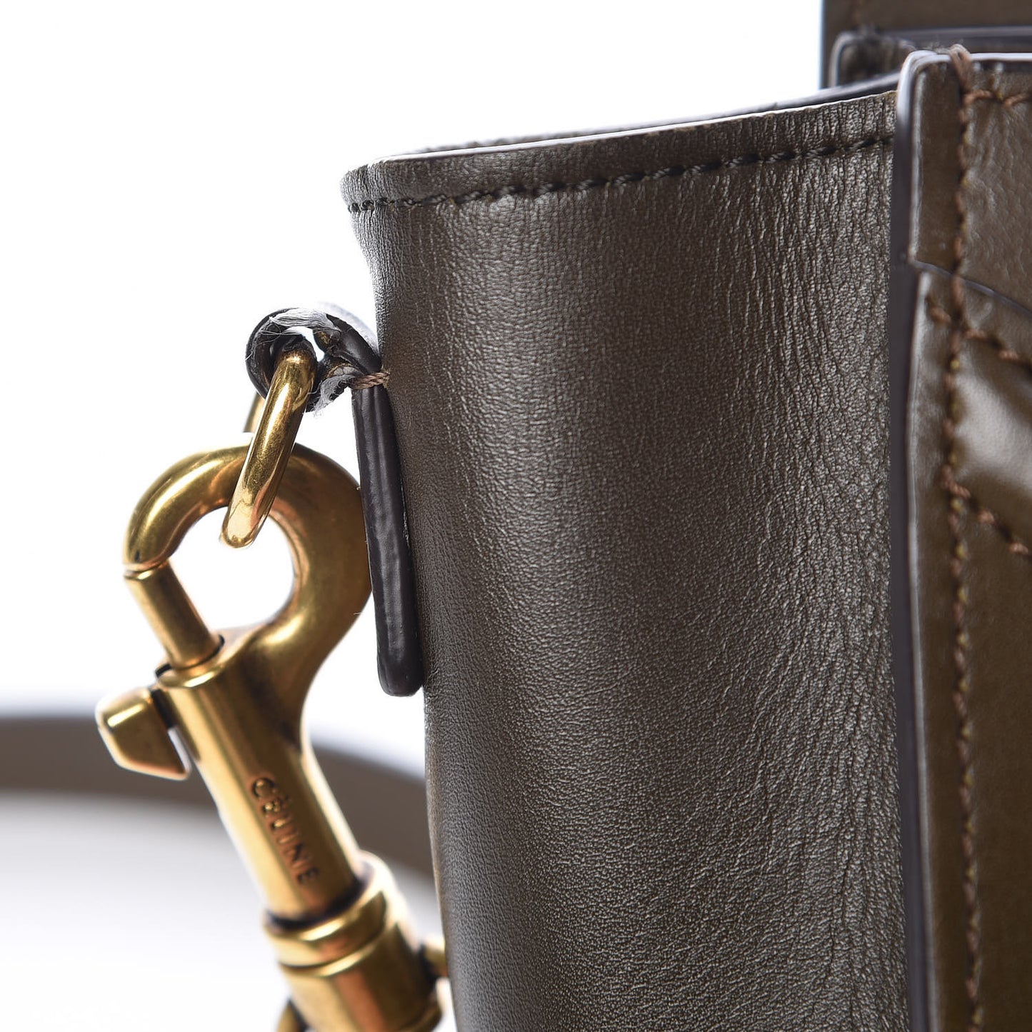 Smooth Calfskin Nano Tri-Color Luggage Khaki