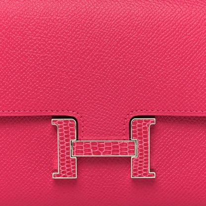 Hermes Epsom Lizard Constance Wallet To Go Rose Mexico 9 of 12