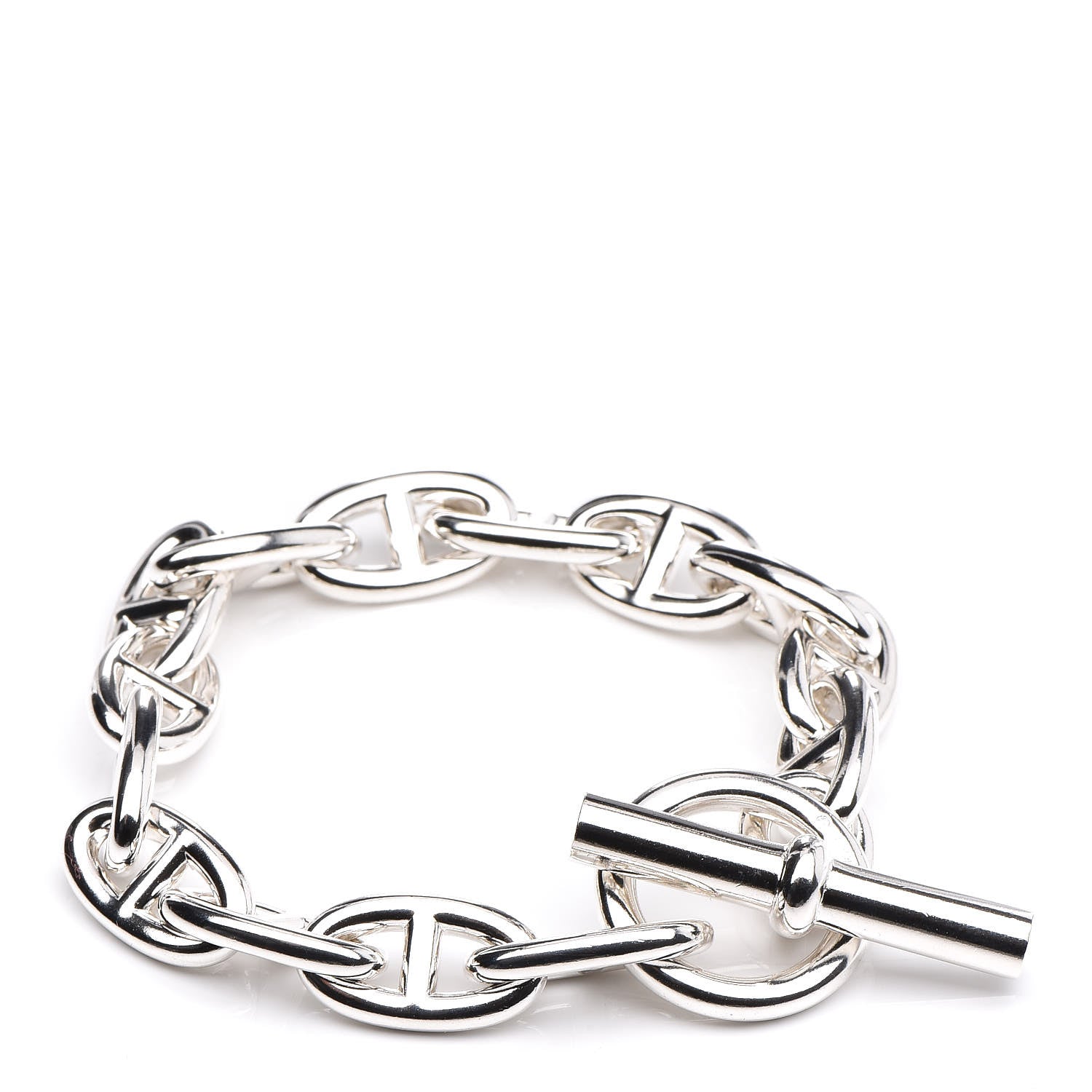 Hermes Sterling Silver GM Chaine D'Ancre Bracelet 14 1 of 6
