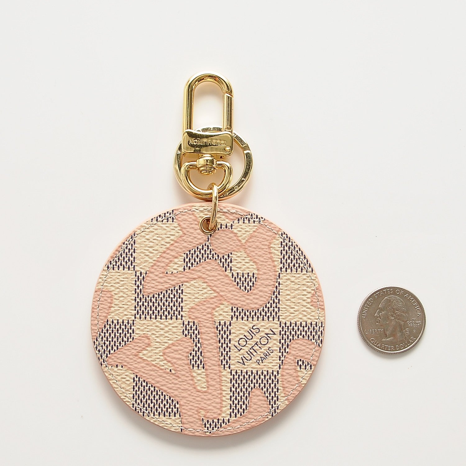 Louis Vuitton Damier Azur Tahitienne Bag Charm Key Ring 2 of 5