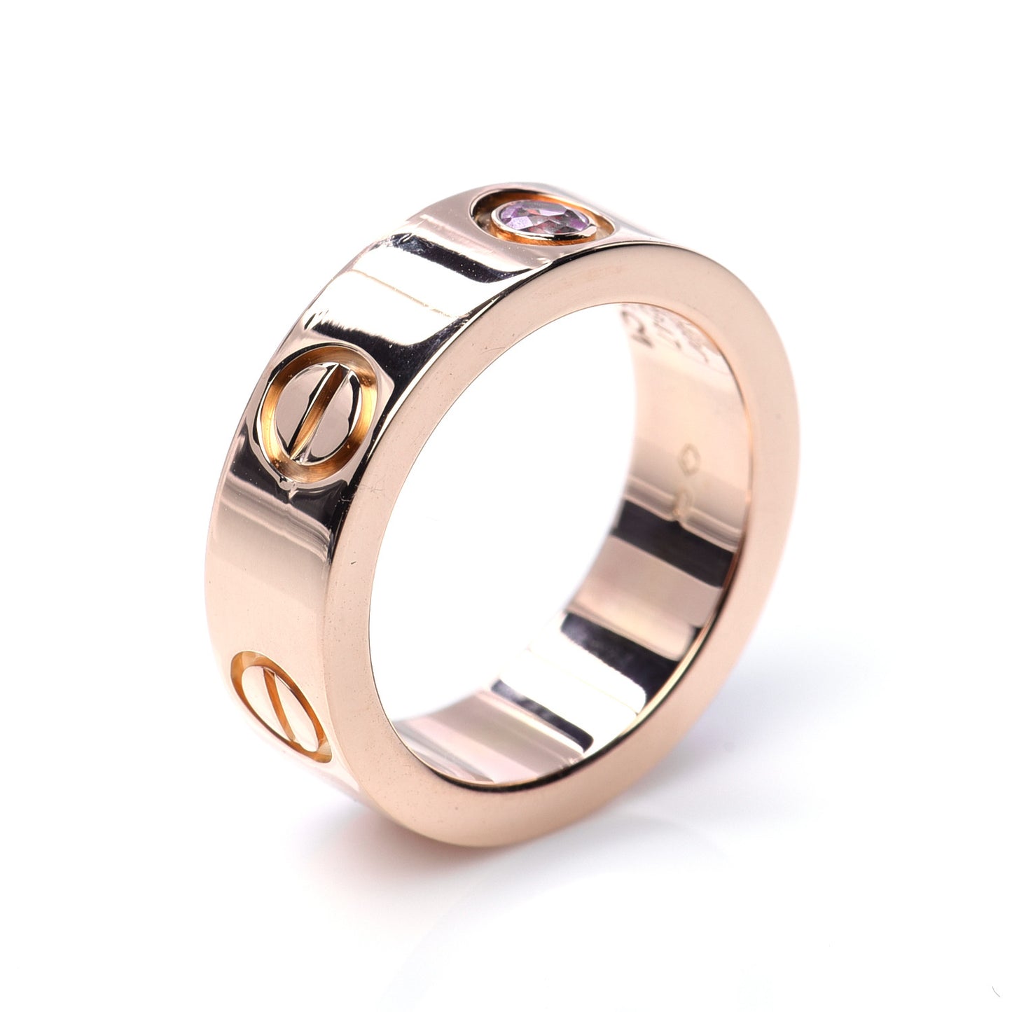 18K Pink Gold Pink Sapphire 5.5mm LOVE Ring 47 4