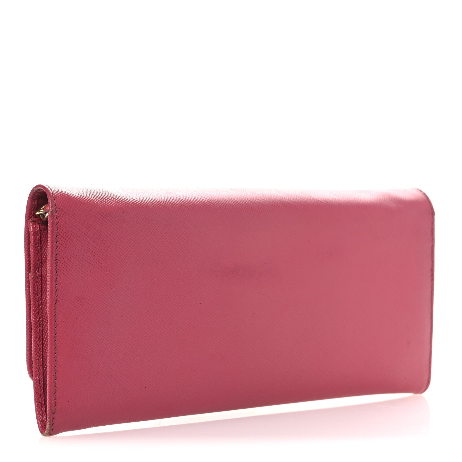 Prada Saffiano Metal Oro Chain Wallet Peonia 3 of 15