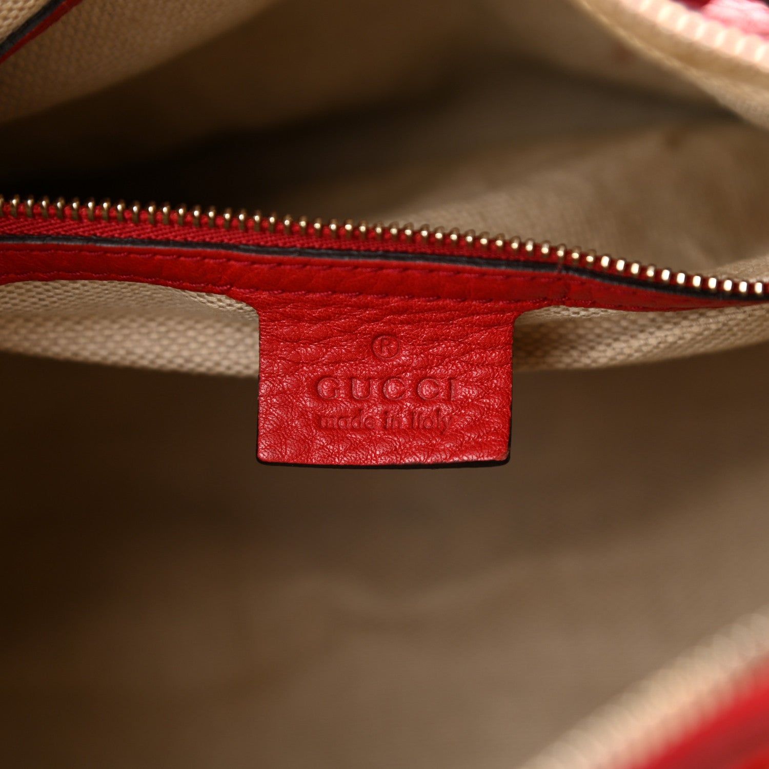 Gucci Pebbled Calfskin Medium Soho Boston Red 6 of 25