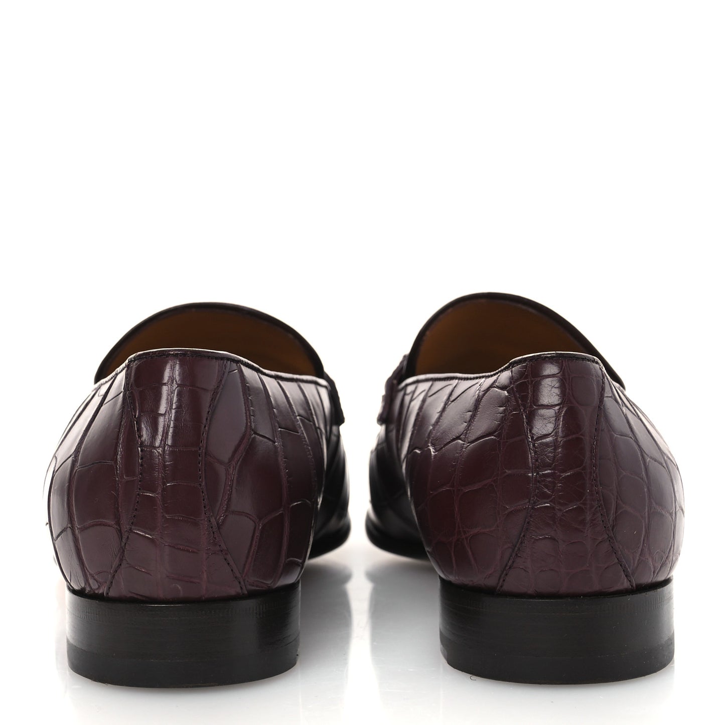Alligator Interlocking G Mens Loafers 8 Bordeaux