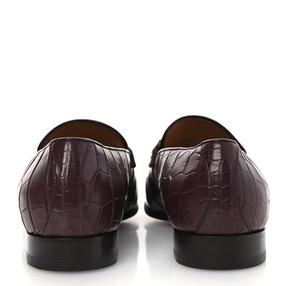 Gucci Alligator Interlocking G Mens Loafers 8 Bordeaux 6 of 11