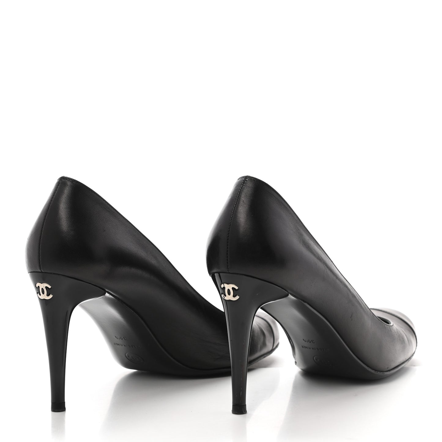 Lambskin Cap Toe CC Pumps 39.5 Black