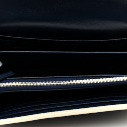 Gucci Vintage Effect Calfskin Matelasse Diagonal Torchon GG Marmont Chain Wallet Blue Agata Mystic White 5 of 9