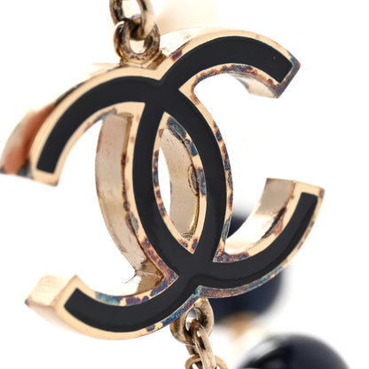 Chanel Pearl Beaded CC Long Necklace Navy 9 of 11