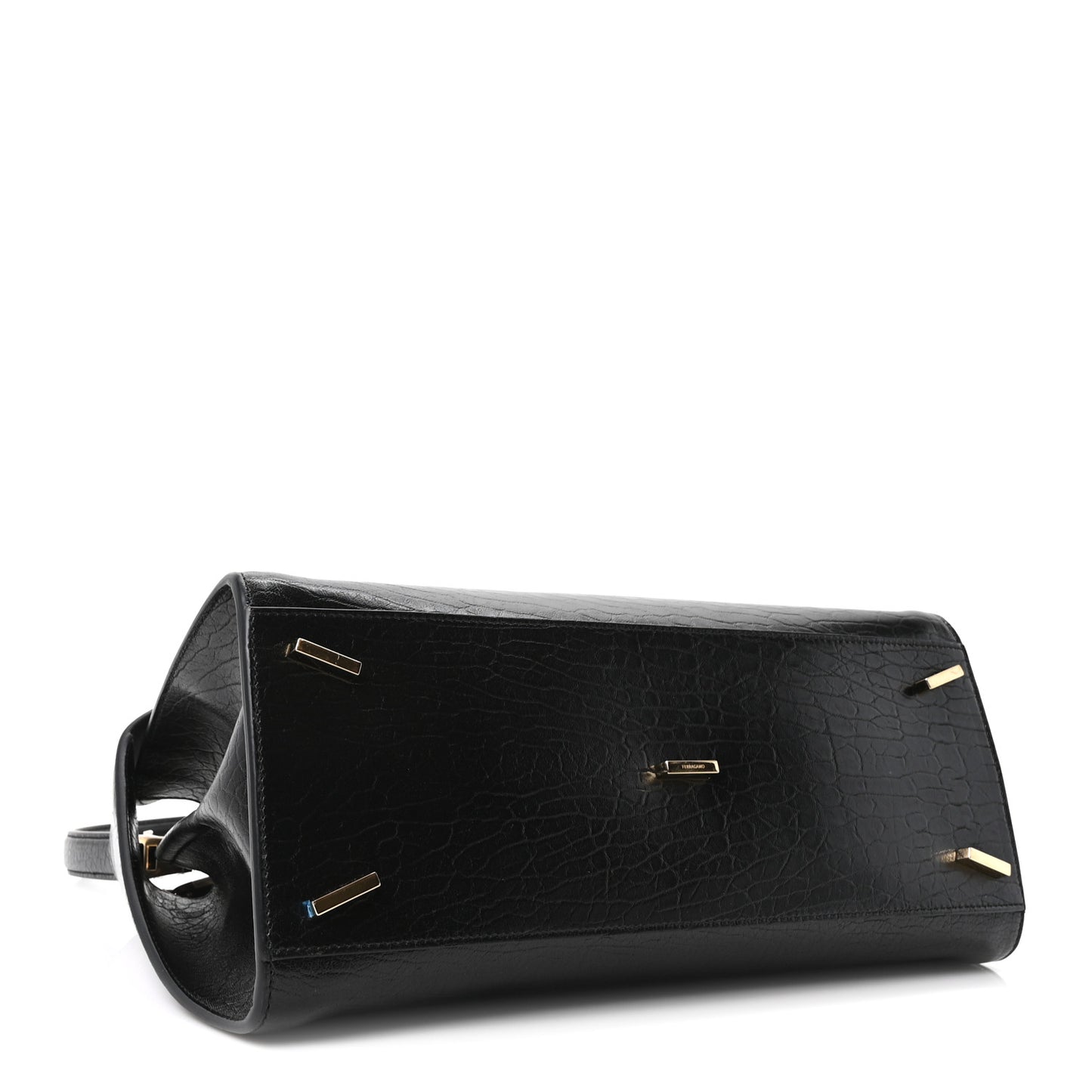 Washed Calfskin Medium Hug Soft Bicolor Shoulder Bag Black Testa Di Moro