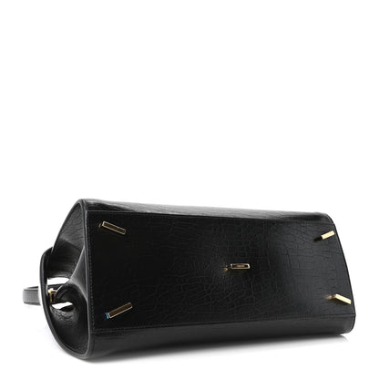 Salvatore Ferragamo Washed Calfskin Medium Hug Soft Bicolor Shoulder Bag Black Testa Di Moro 4 of 9
