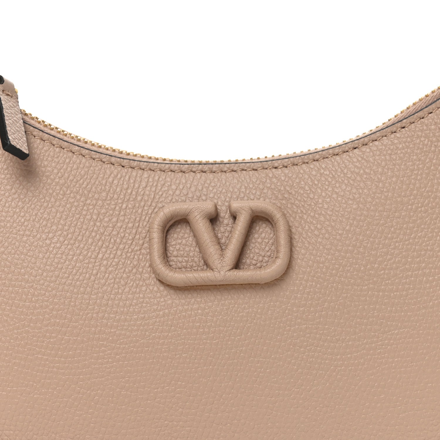Valentino Garavani Grainy Calfskin Mini Vlogo Hobo Bag Rose Cannelle 7 of 9