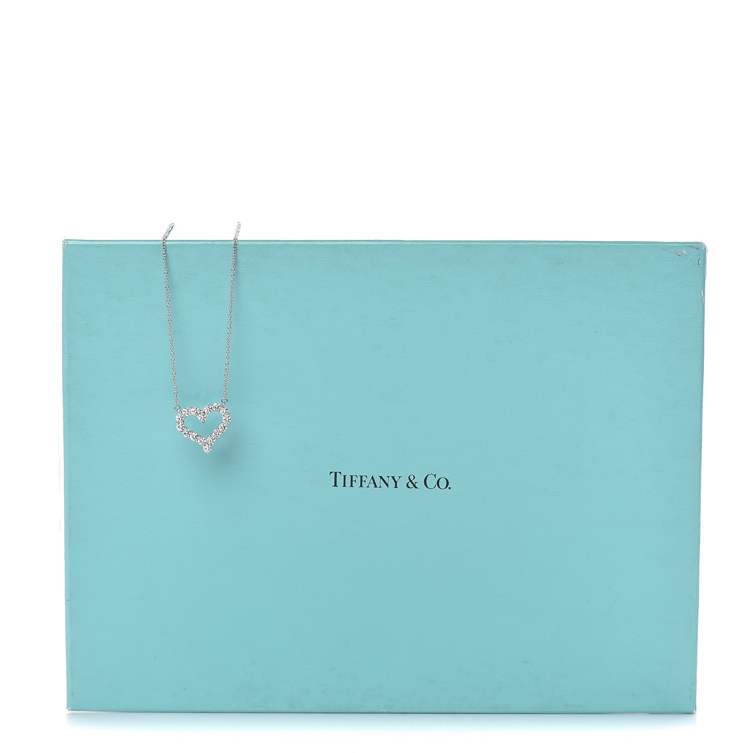 Tiffany Platinum Diamond .72ct Heart Pendant Necklace 7 of 7