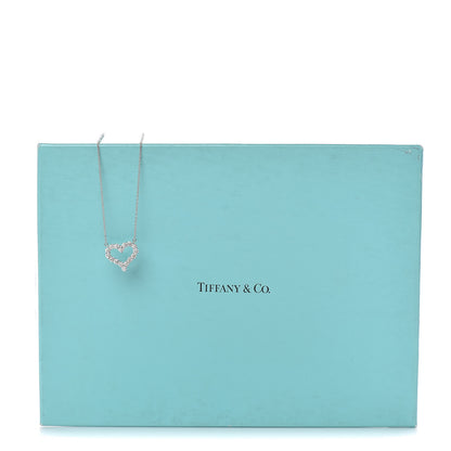 Tiffany Platinum Diamond .72ct Heart Pendant Necklace 7 of 7
