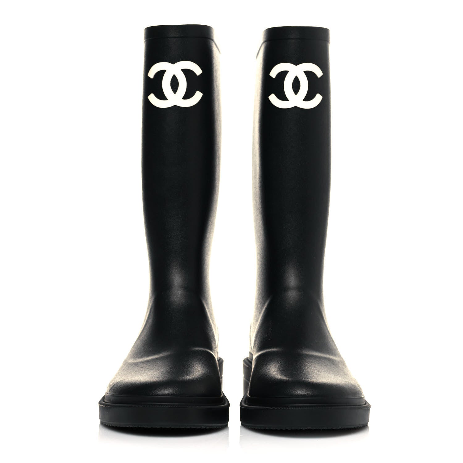 Chanel Caoutchouk CC High Boots 36 Black 2 of 8