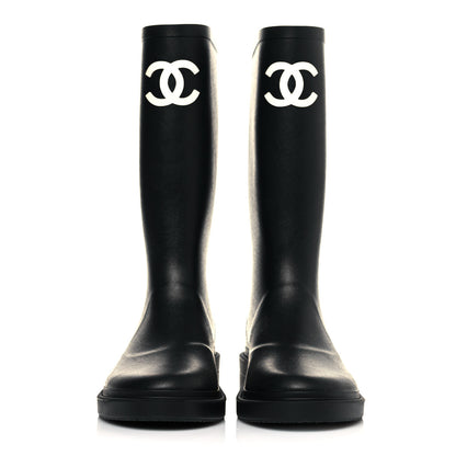 Chanel Caoutchouk CC High Boots 36 Black 2 of 8