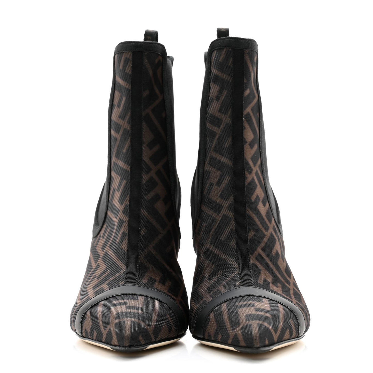 Mesh Tulle FF Colibri Ankle Booties 39 Tobacco Moro Black