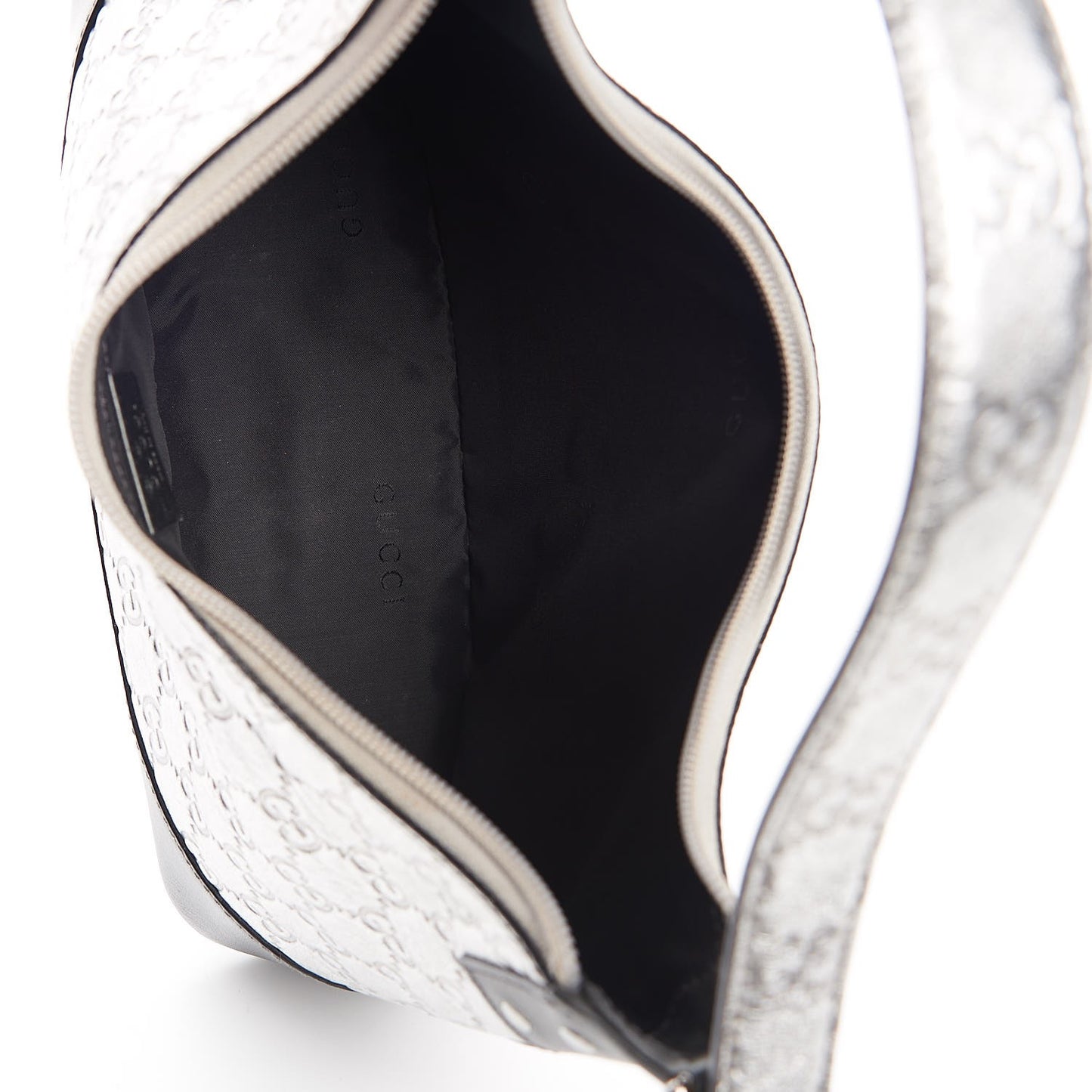 Metallic Guccissima Small Hobo Silver