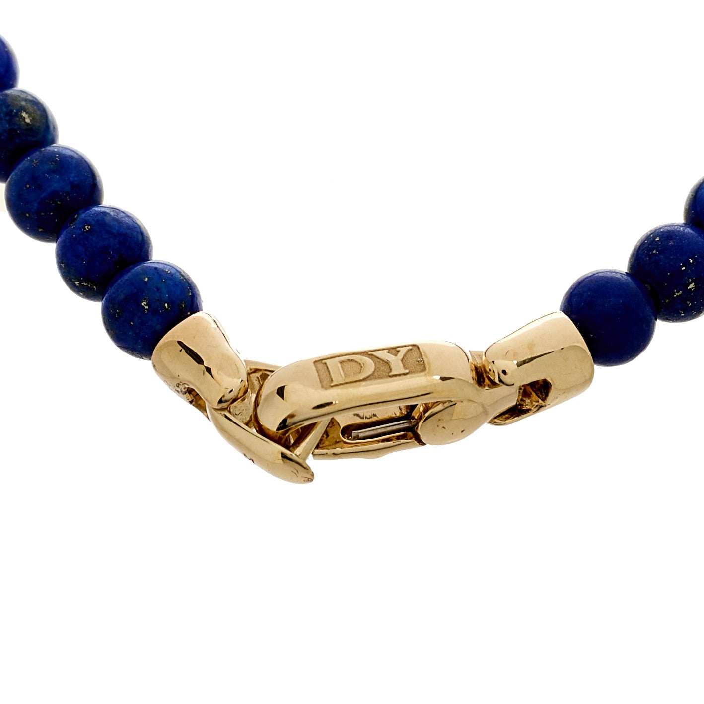 David Yurman 18K Yellow Gold Diamond Lapis Lazuli Blue Sapphire Evil Eye Bead Bracelet 3 of 3