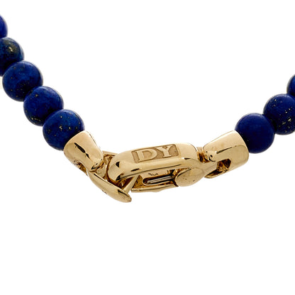 David Yurman 18K Yellow Gold Diamond Lapis Lazuli Blue Sapphire Evil Eye Bead Bracelet 3 of 3