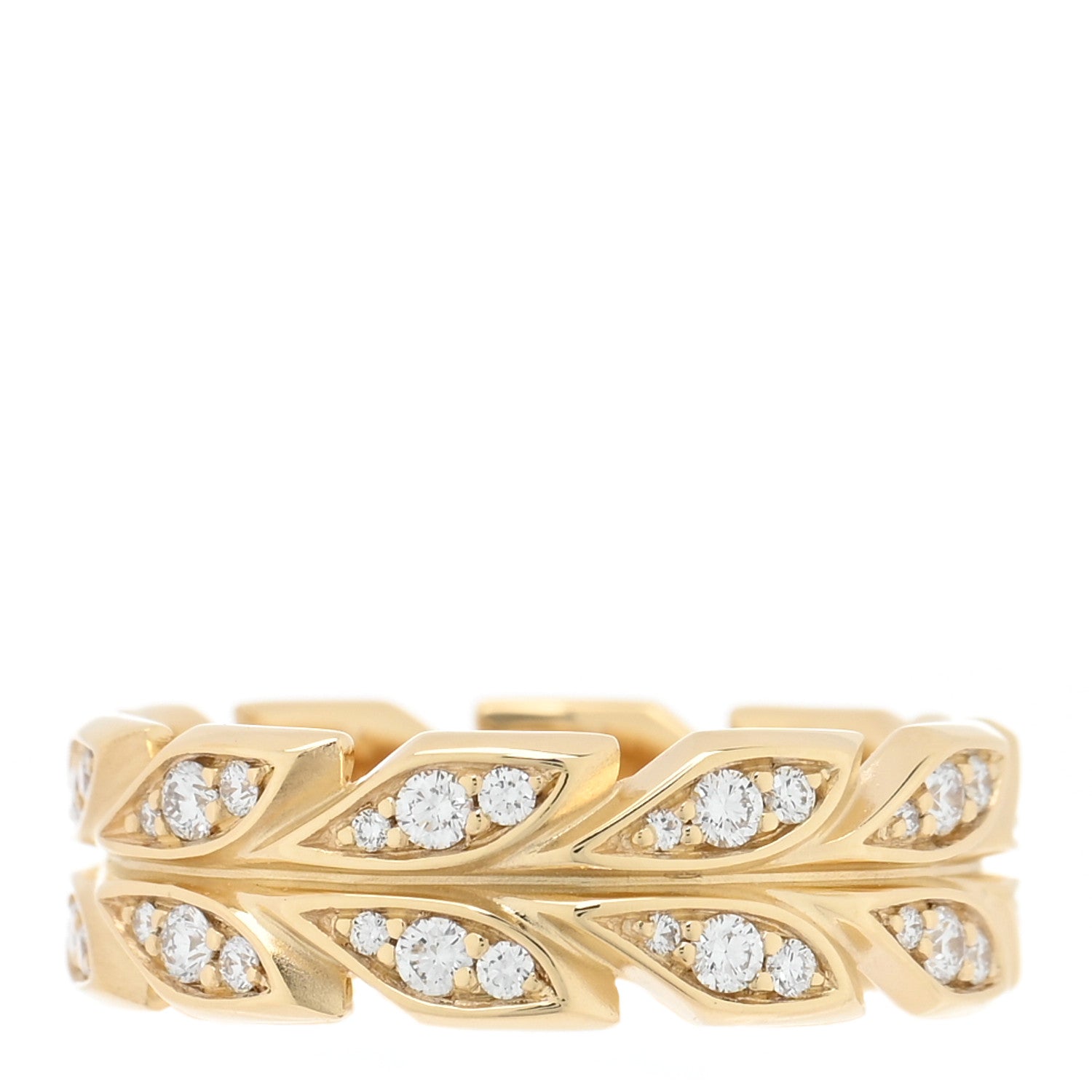 Tiffany 18K Yellow Gold Diamond Victoria Vine Band Ring 52 6 3 of 5