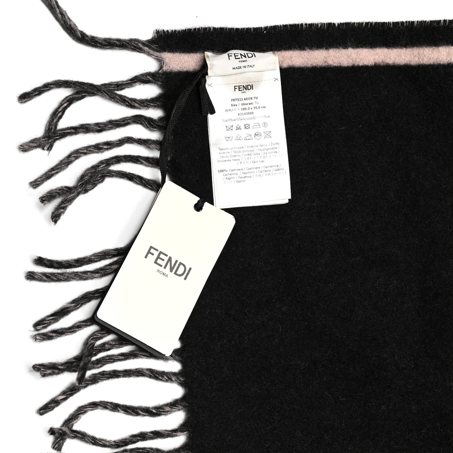Cashmere Logo Scarf Pink Black
