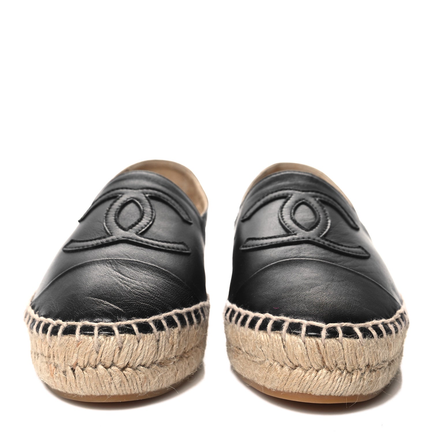 Chanel Lambskin CC Espadrilles 36 Black 2 of 9