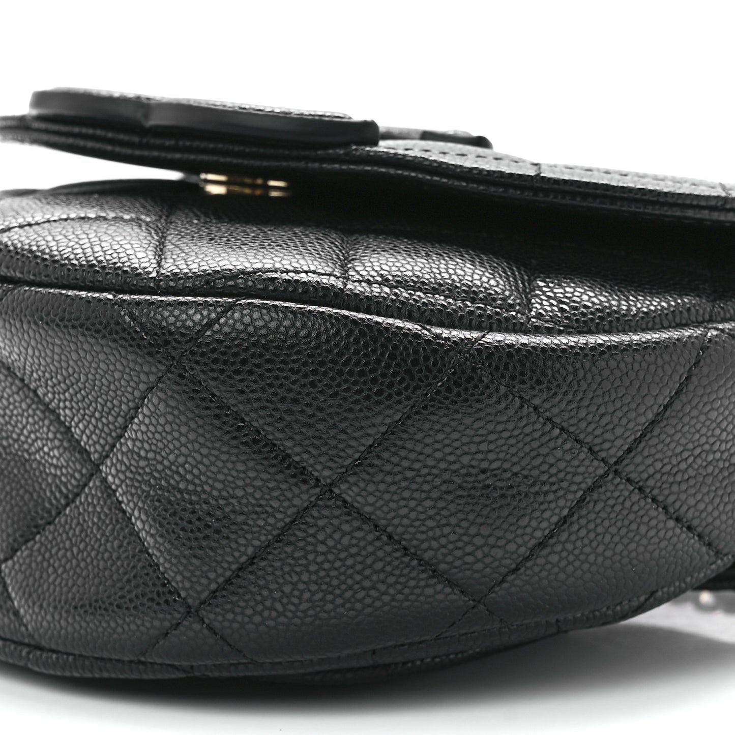 Caviar Quilted Mini Messenger Flap Black
