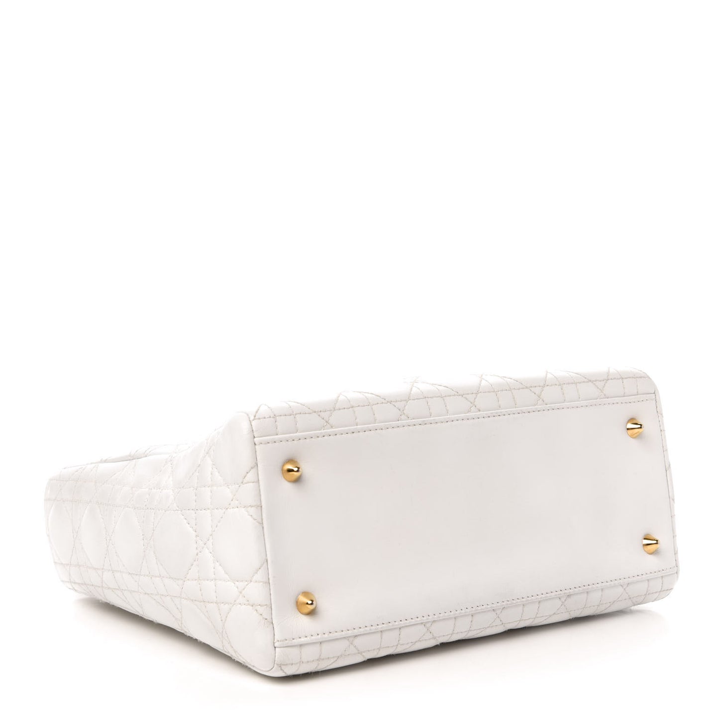 Lambskin Cannage Medium Lady Dior White