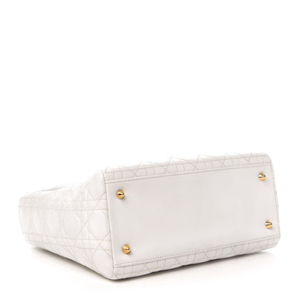 Christian Dior Lambskin Cannage Medium Lady Dior White 4 of 13