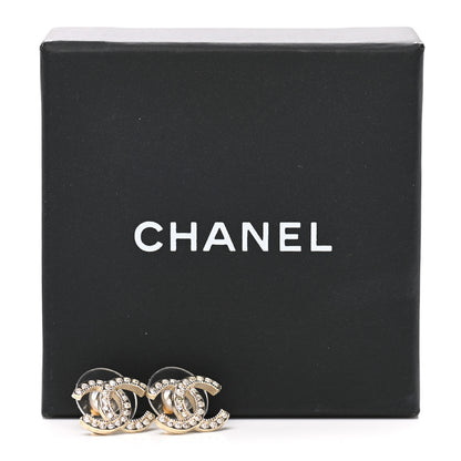 Chanel Crystal CC Earrings Gold 5 of 5