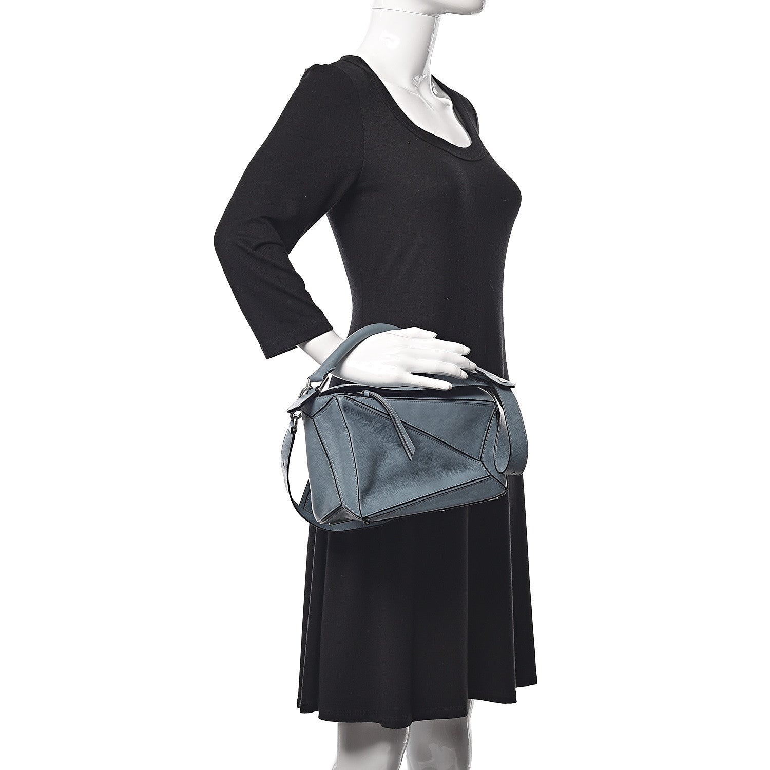 Loewe Calfskin Small Puzzle Bag Stone Blue 2 of 10