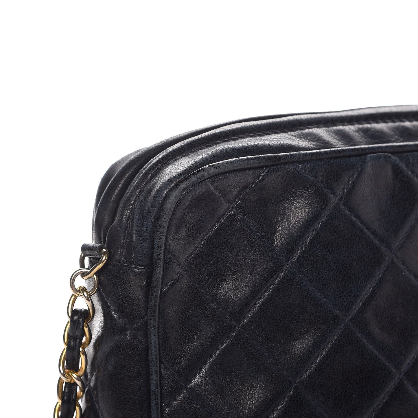 Lambskin Quilted CC Tassel Camera Case Blue