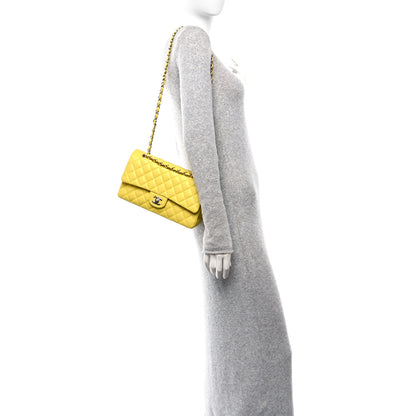 Chanel Caviar Quilted Medium Double Flap Yellow 2 of 11