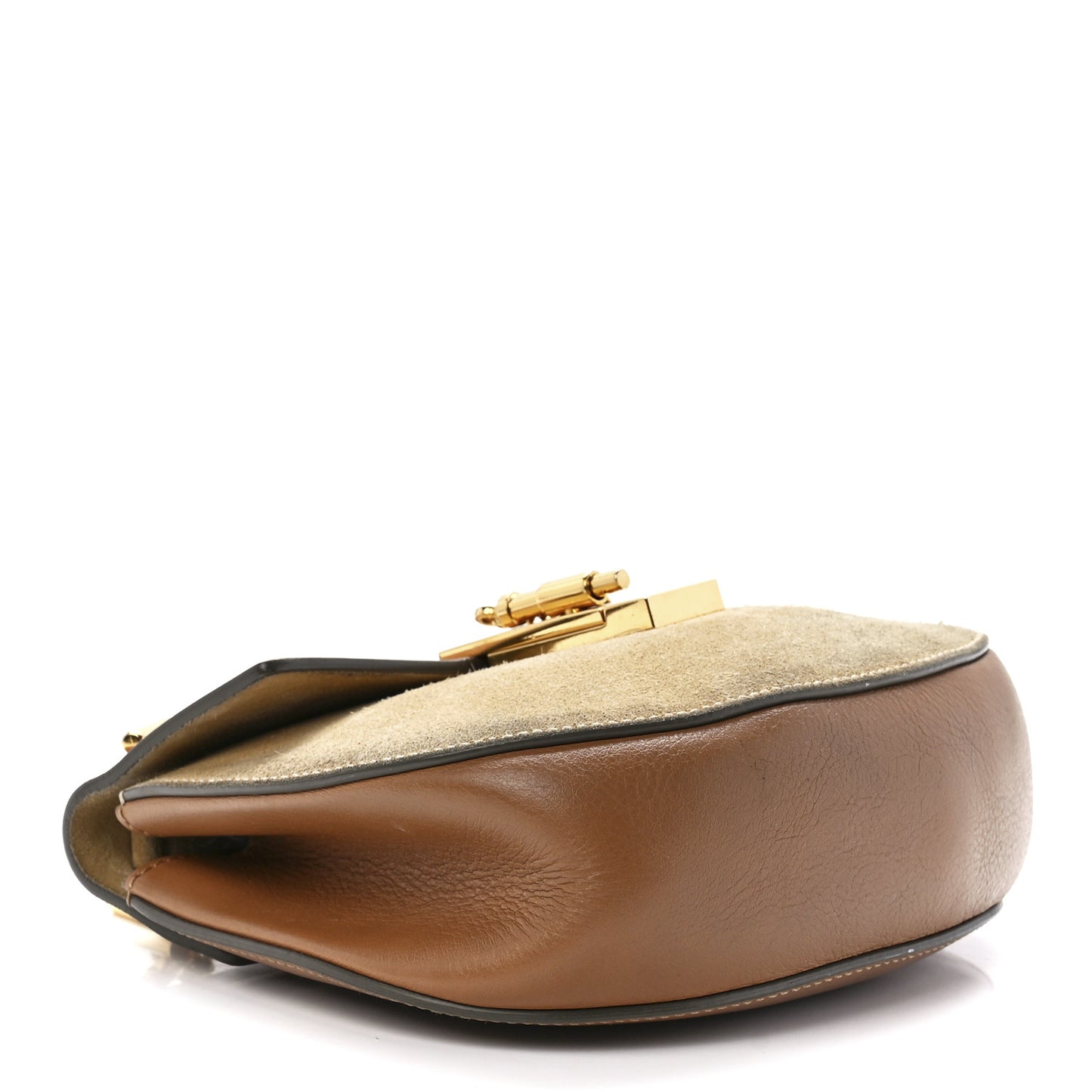 Suede Smooth Calfskin Drew Shoulder Bag Milky Coffee