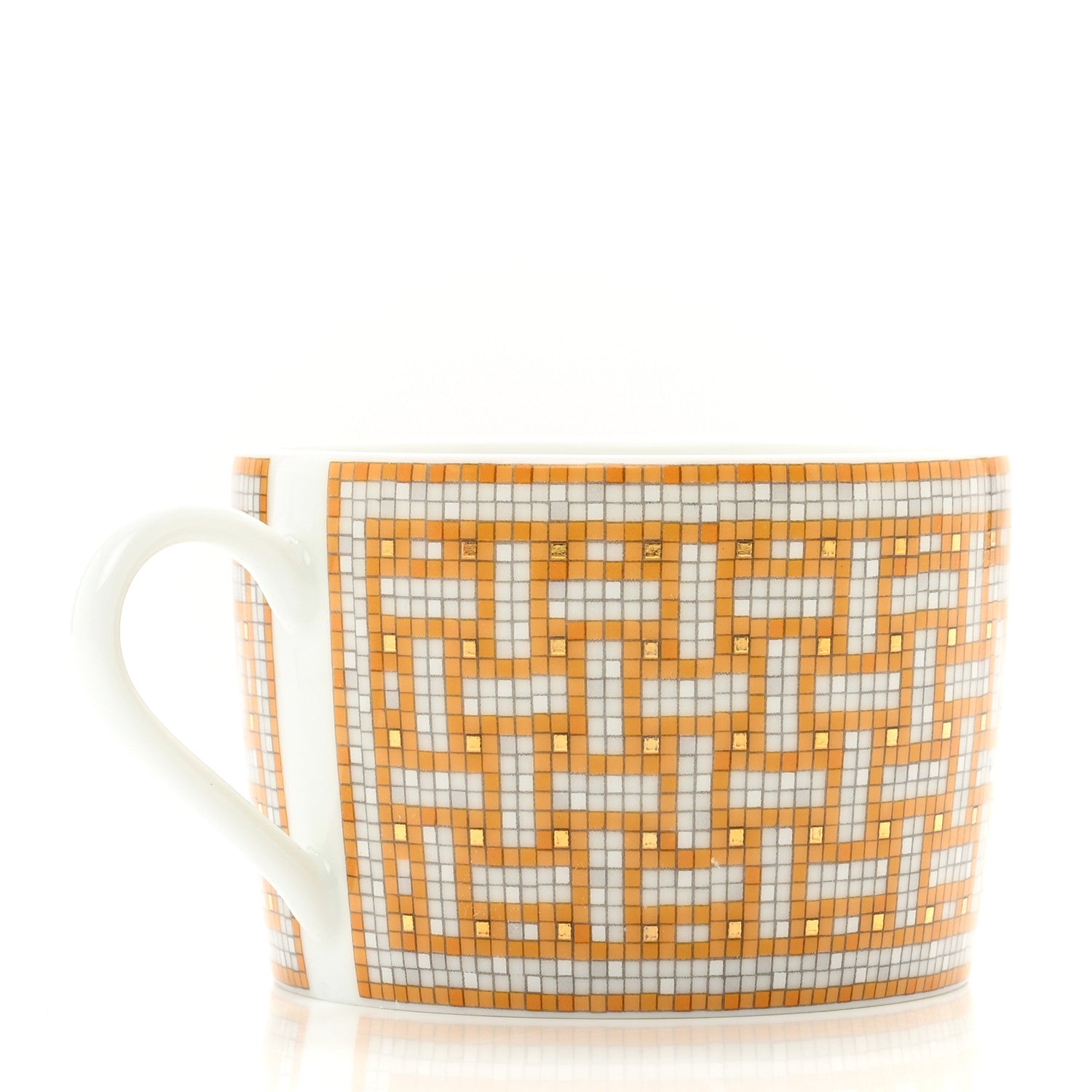 Hermes Porcelain Mosaique Au 24 Gold Tea Cup 3 of 7