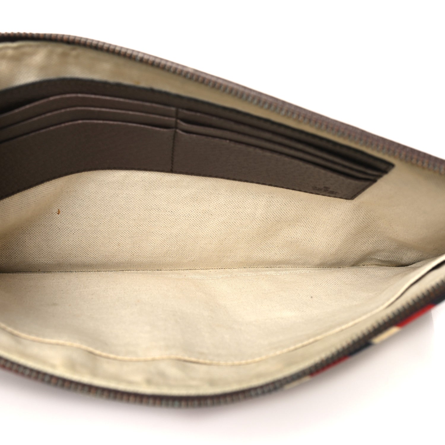 Gucci GG Supreme Monogram Courrier Embroidered UFO Pouch Beige New Acero 5 of 15