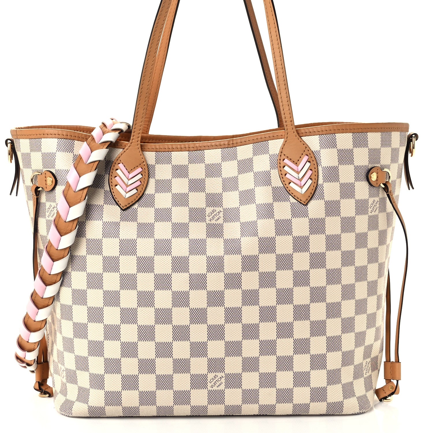 Louis Vuitton Damier Azur Braided Neverfull MM Orange 13 of 14