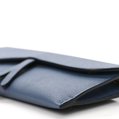 Christian Dior Grained Calfskin Saddle Chain Wallet Pouch Denim 8 of 8