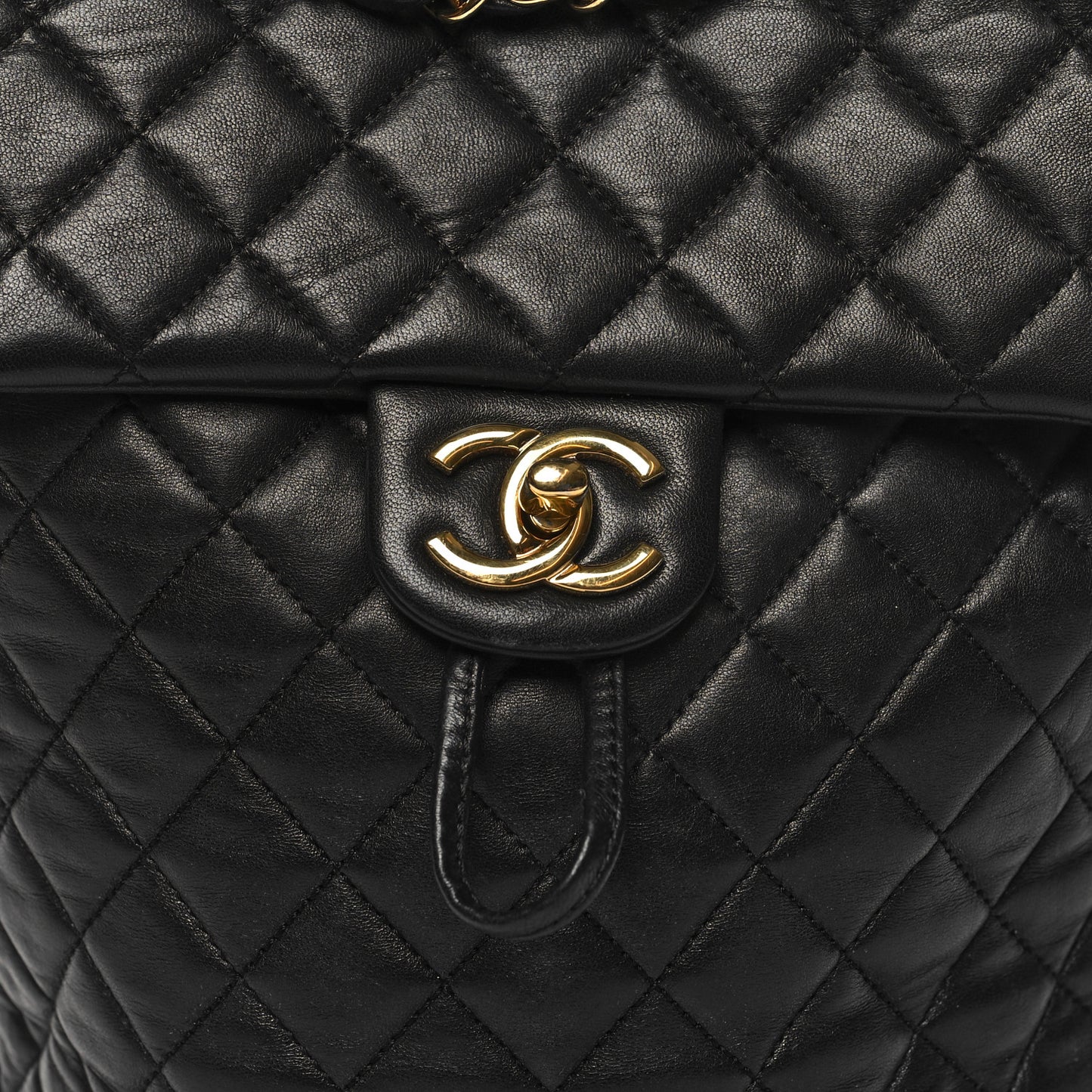 Lambskin Quilted Small Urban Spirit Backpack Black