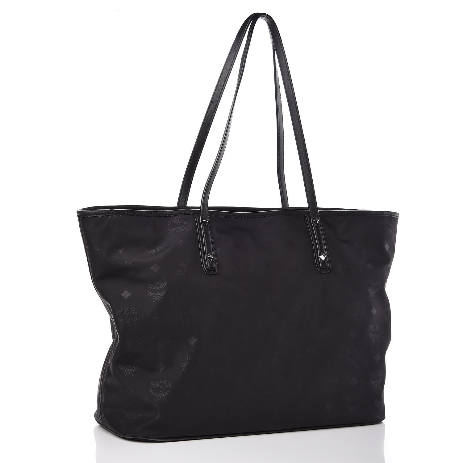 MCM Nylon Monogram Medium Dieter Shopper Tote Black 3 of 14