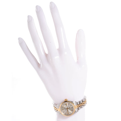 Rolex Stainless Steel 18K Yellow Gold 26mm Oyster Perpetual Datejust Watch Silver 69173 2 of 5