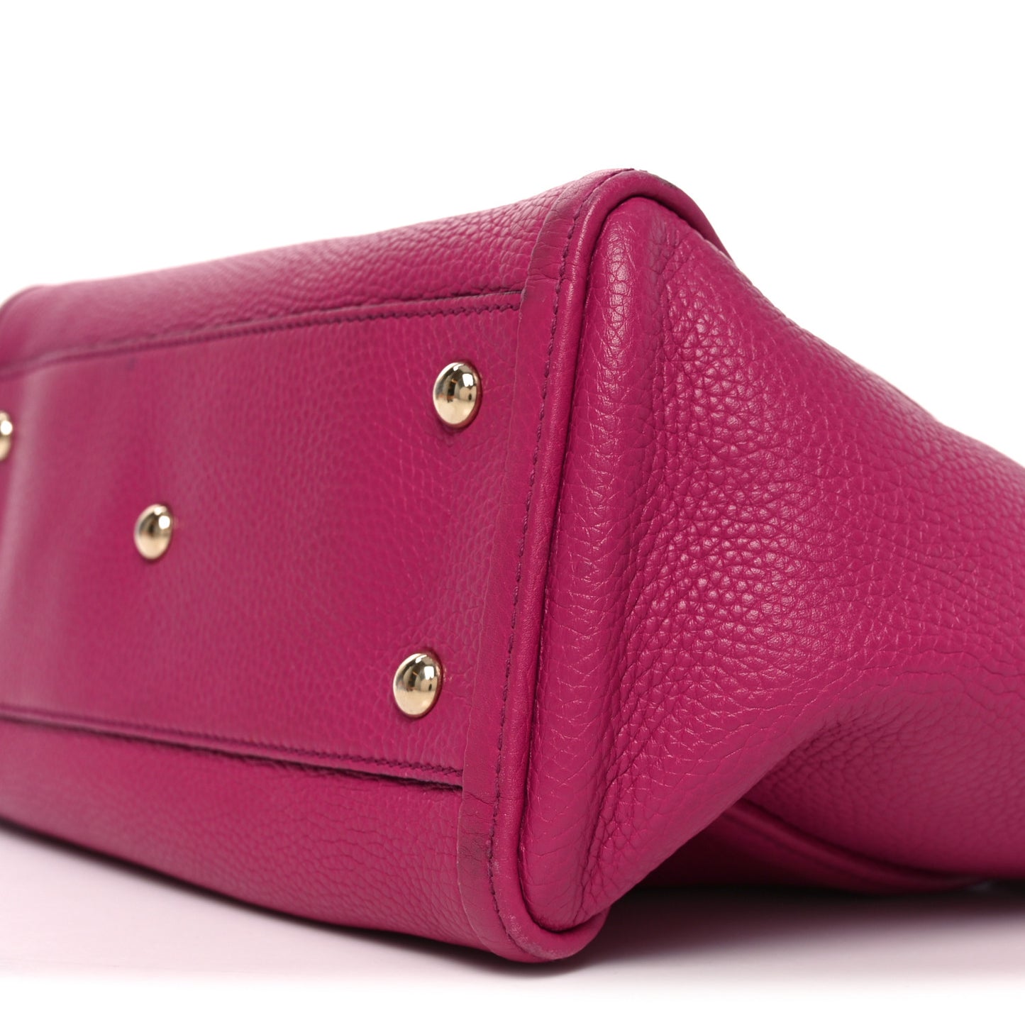 Pebbled Calfskin Small Soho Top Handle Bag Bright Bougainvillea