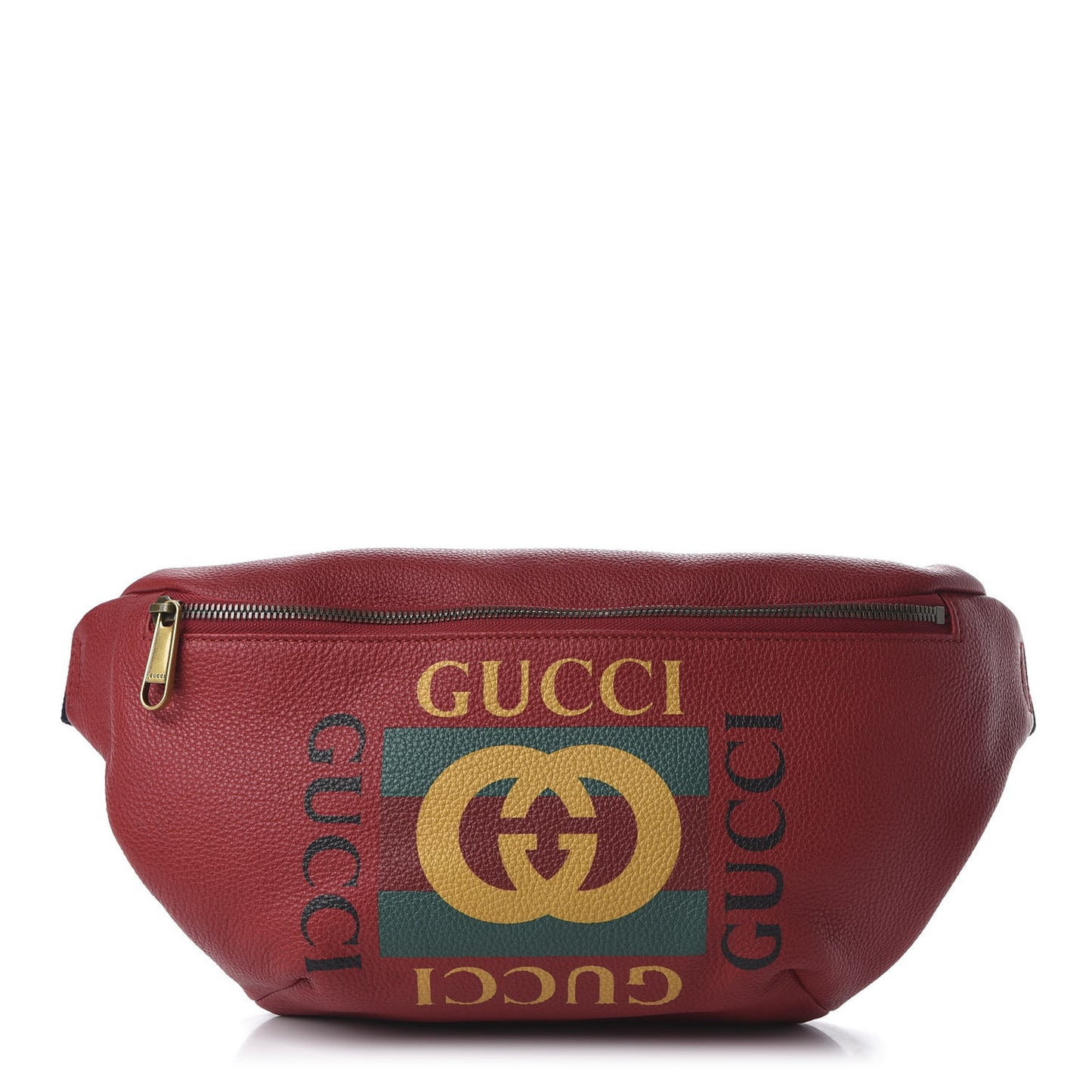 Grained Calfskin Logo Belt Bag Hibiscus Red