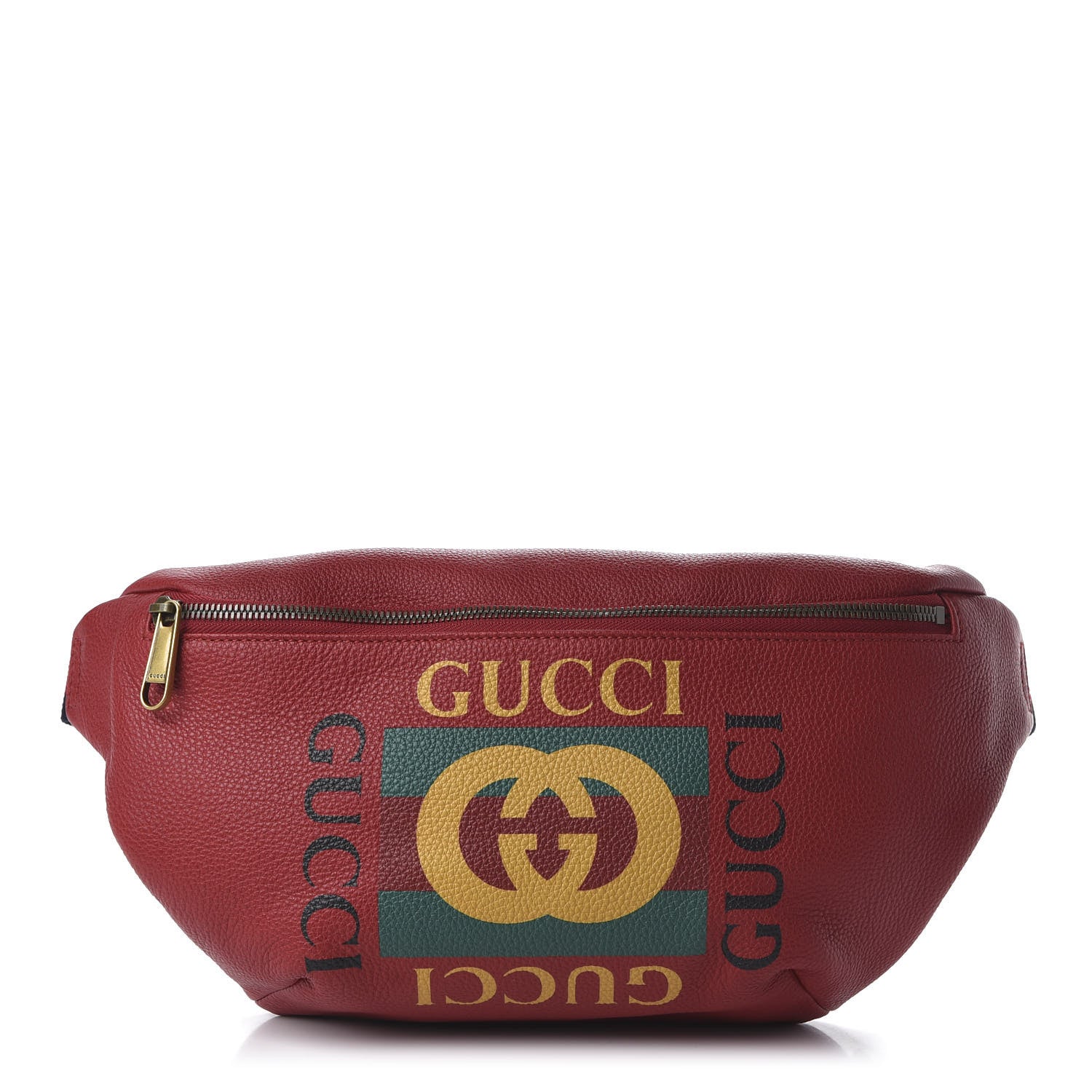 Gucci Grained Calfskin Logo Belt Bag Hibiscus Red 1 of 10