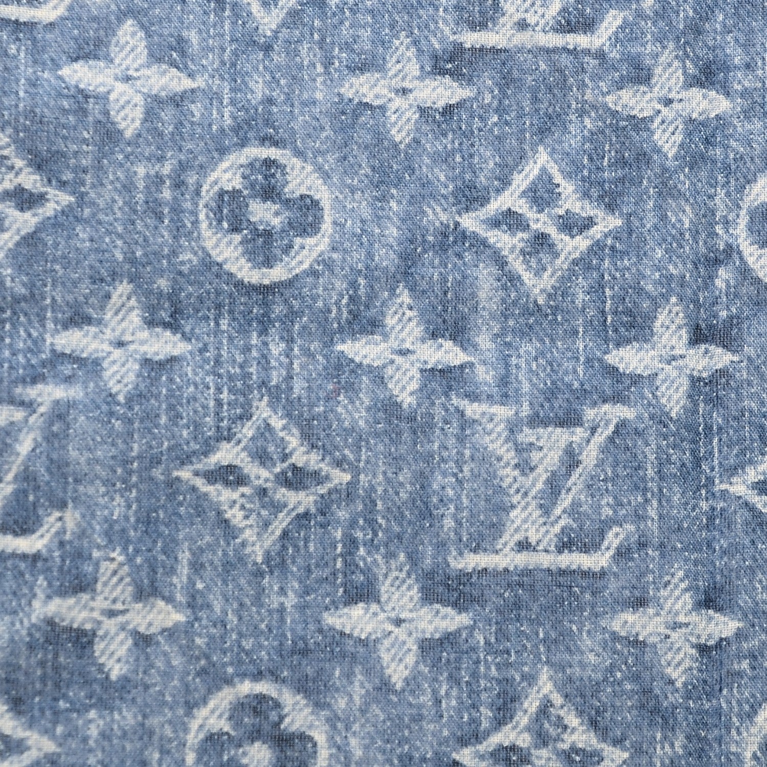 Louis Vuitton Silk Monogram Denim Bandana Scarf Blue 3 of 5