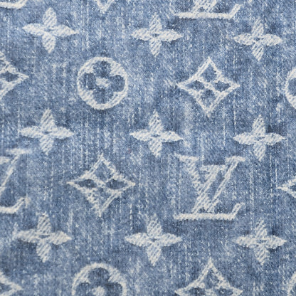Louis Vuitton Silk Monogram Denim Bandana Scarf Blue 3 of 5